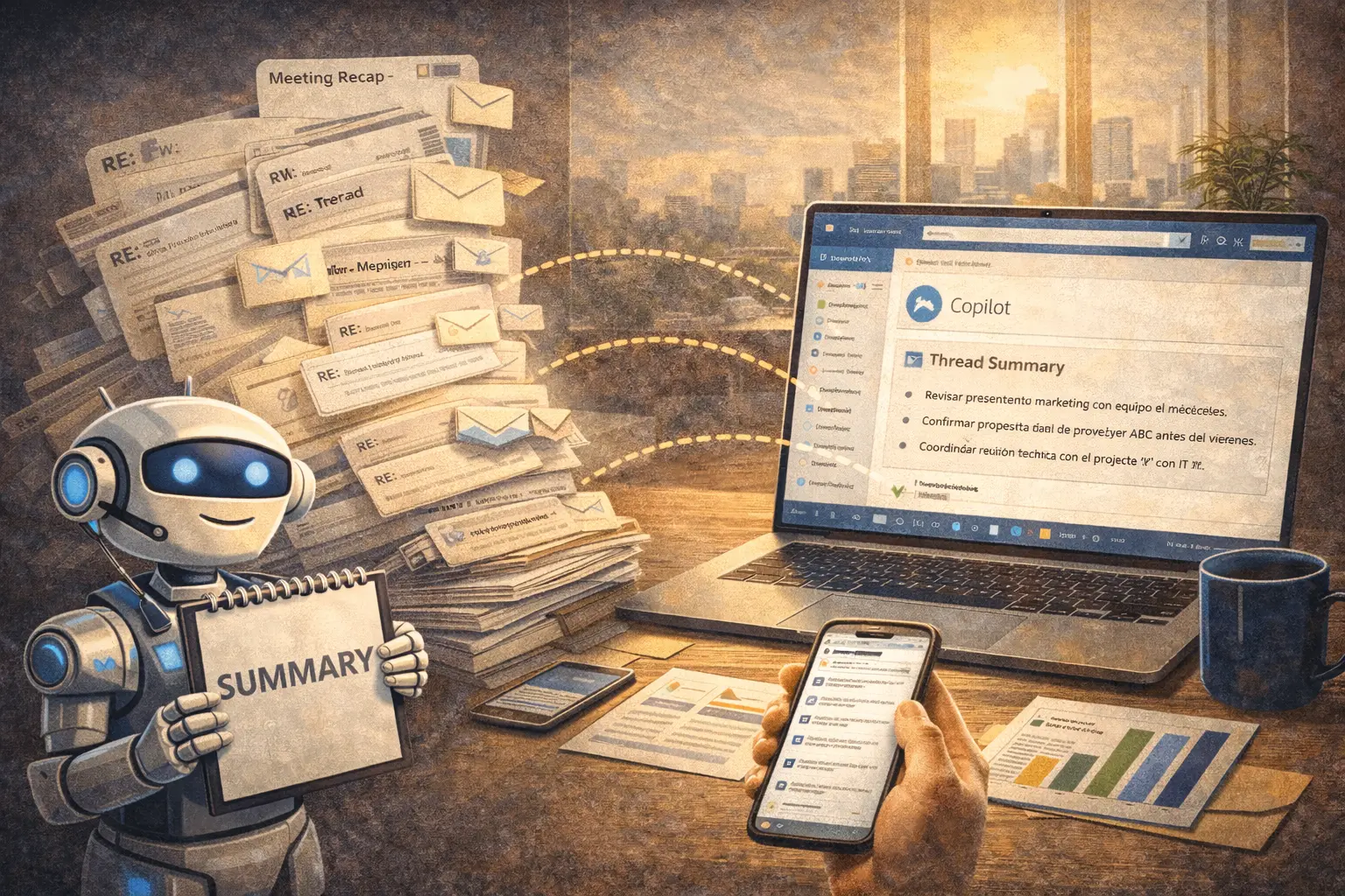 Cómo Usar Microsoft Copilot para Resumir Hilos de Correos Interminables